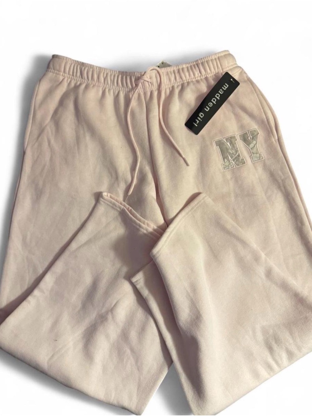 Madden Girl Light Pink NY Sweatpants
